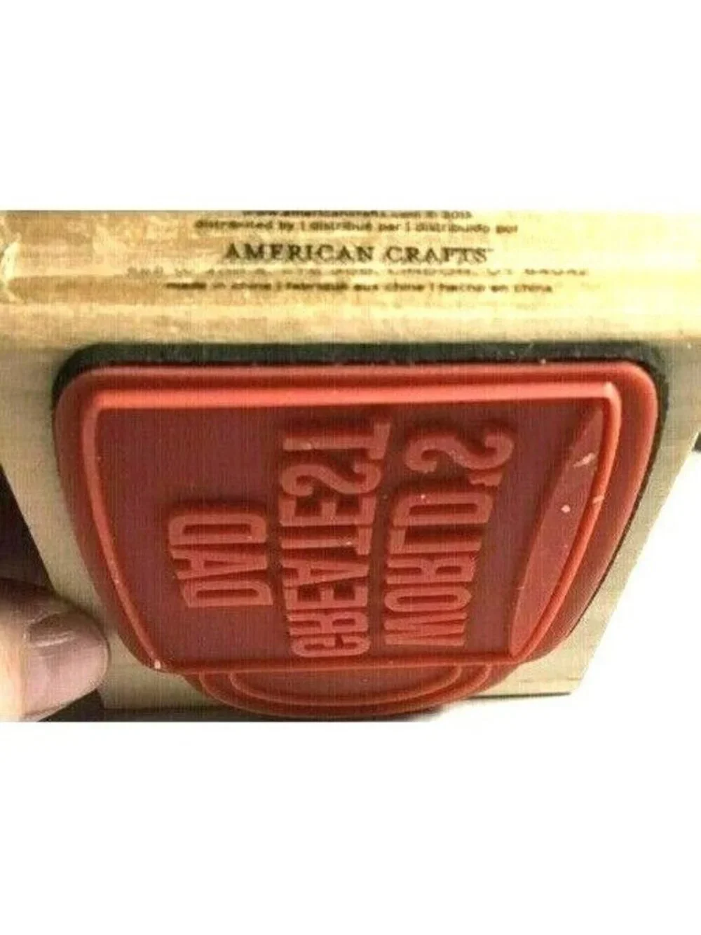 Stamping American Crafts Worlds Greatest Dad Mug Rubber Mounted Wood Stamp Craft